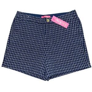 NWT LILLY PULITZER Gretchen High Rise Low Tide Navy Short Size 10
